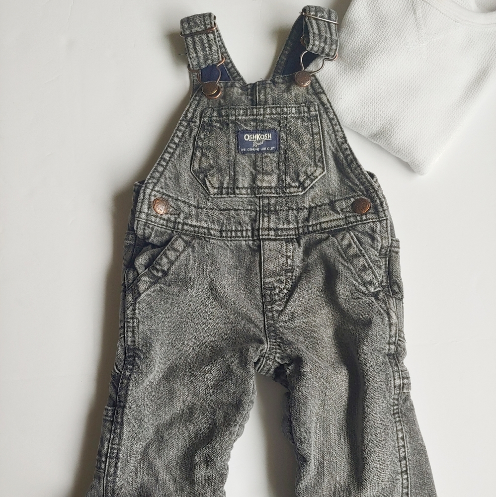 Sold...Black Fleece Lined Overalls - 6 mo